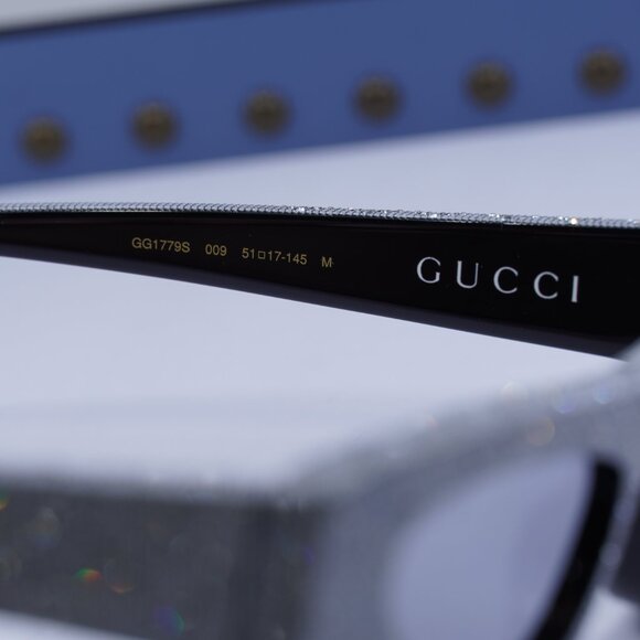Gucci GG1779S 009 Cat Eye Sunglasses - Black with Silver Metal Stud Detail main image 4